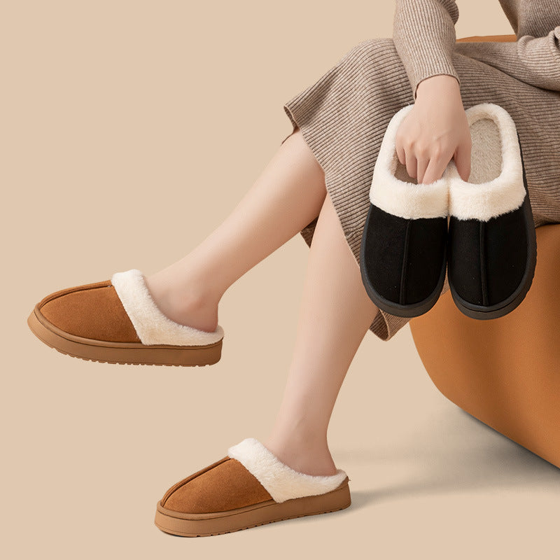 Wholesale Women's Winter fleece-lined Warm Comfortable Cotton Slippers Women's Cotton Shoes Non-slip Slippers